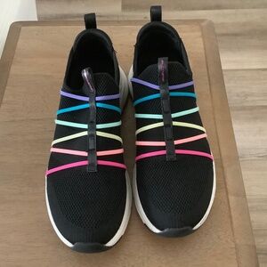 Skechers Black Athletic Shoes with Multicolor Straps